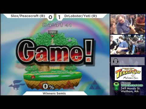 Mass Madness 28 SSBM - Slox/M. Peacecraft (Blue) vs. Yeti/DrLobster (Red) - Melee Doubles WSF