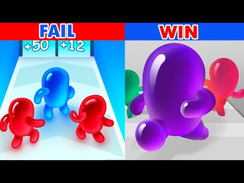 Join Blob Clash 3D Gameplay Level Fail with Level Win