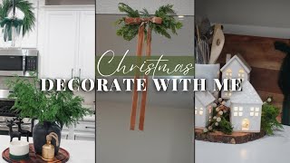 CHRISTMAS DECORATE WITH ME 2023 🎄 | Kitchen and Living Room Decor | Modern Christmas Decor