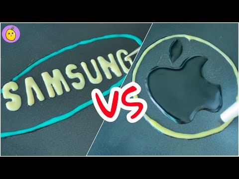 Apple vs Samsung Smartphone Brand Logo Pancake Art パンケーキアート - Pancake Art | LEMON Pancake