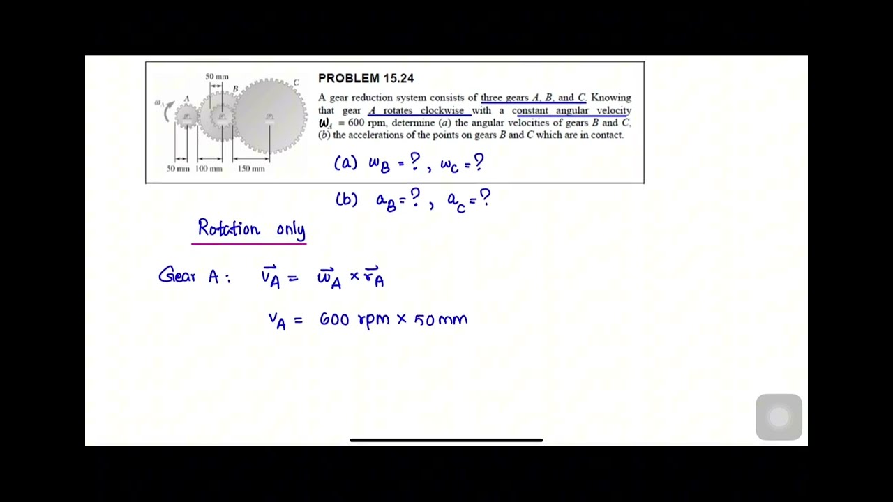 Gear Reduction System: Solve Angular Velocity & Acceleration | Engineering Dynamics Tutorial