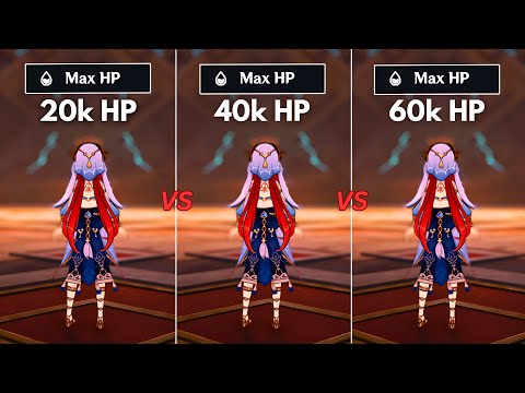 How Much HP Nilou NEED?? 30k vs 40k vs 60k! [ Genshin Impact ]