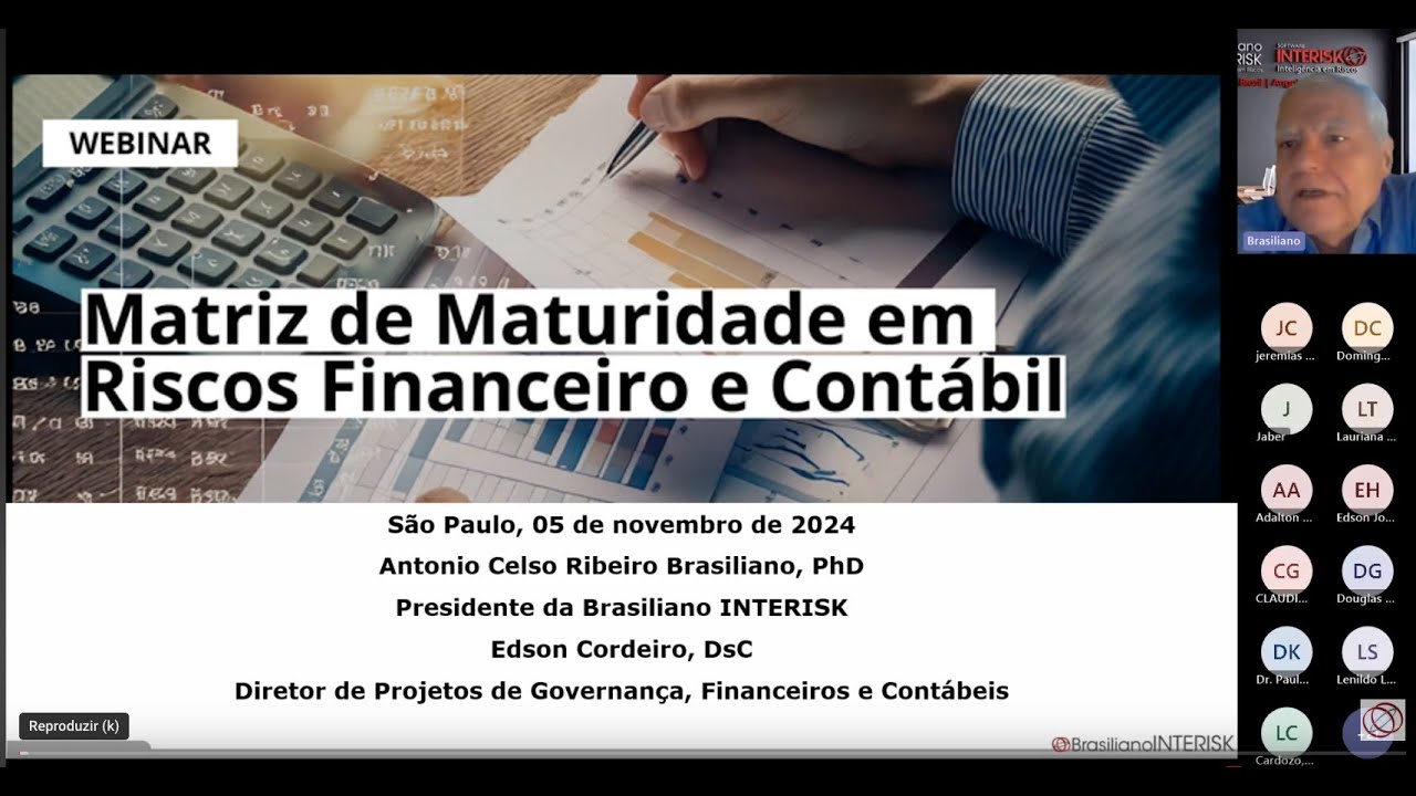 Webinar Matriz de Maturidade em Riscos Financeiro e Contábil