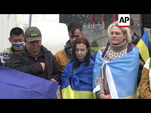 Ukraine supporters rally in Taipei City