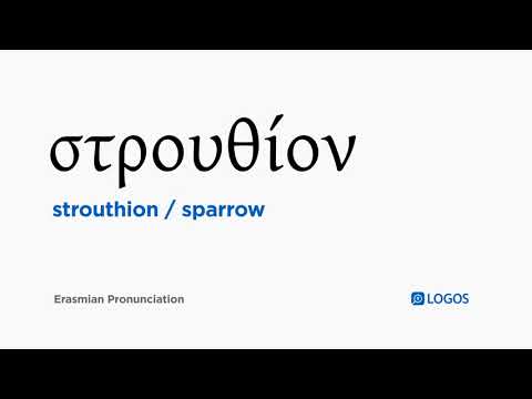 How to pronounce Strouthion in Biblical Greek - (στρουθίον / sparrow)