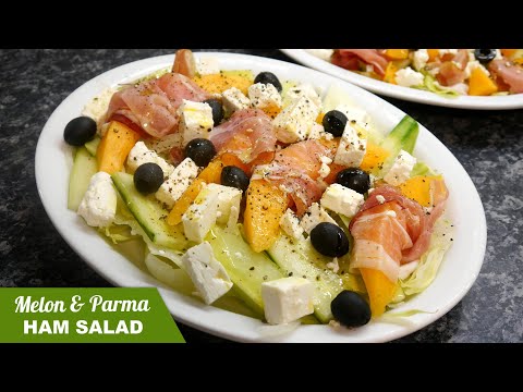#HowToBloke 🇬🇧 makes Melon & Parma|Forest Ham with Feta Cheese — classic UK|GB|English Salad Recipe!