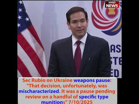 Sec Rubio after talks with Russian Foreign Minister: new & different approach; Ukraine weapons pause