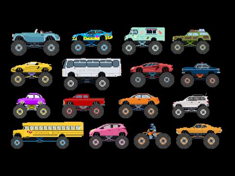 Monster Vehicles Collection #1 | Pixel Art Trucks, Cars, Boats and More !