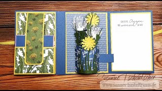 Geschenbuch mit Pop Up Blumenvase und Schokoladenfach / Wünsche aus dem Garten / Stampin`Up!®