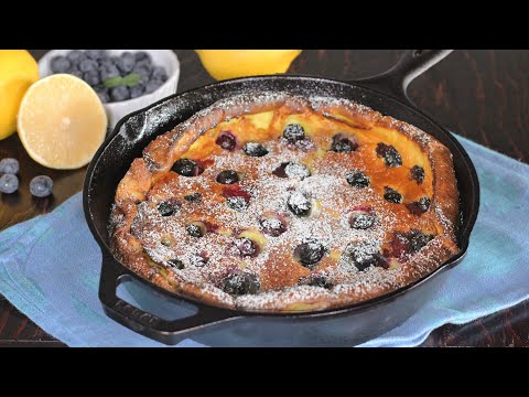 Blueberry Dutch Baby Pancake | Skillet Breakfast Cake in few minutes! | How Tasty Channel