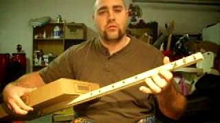 introducing: another cardboard 3 string slide guitar!!