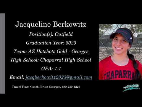 Jacqueline Berkowitz Softball Skills Video - 2023 Outfield Slapper