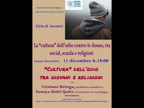 La “cultura” dell’odio contro le donne  3° appuntamento  con Cristiano Bettega e Sumaya Abdel Qader