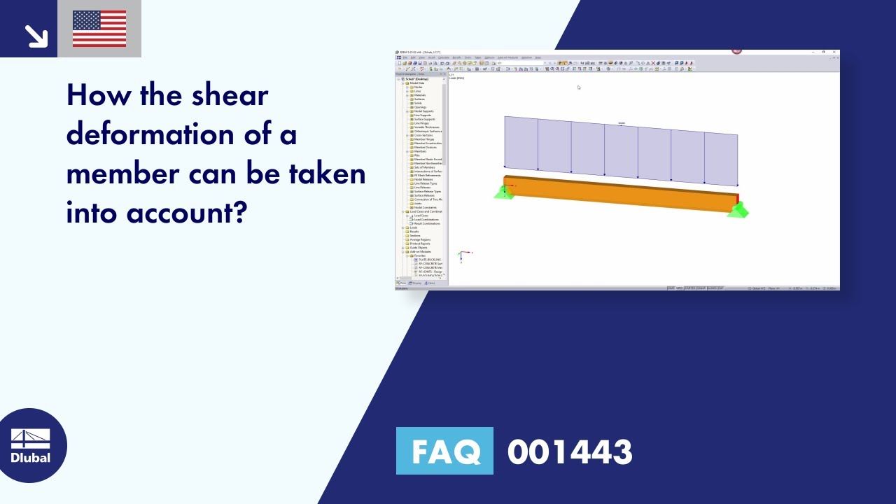 [EN] FAQ 001443 | How the shear deformation of a member can be taken into account?