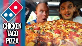 Eating Domino's *NEW* Chicken Taco Pizza 🌮🍕