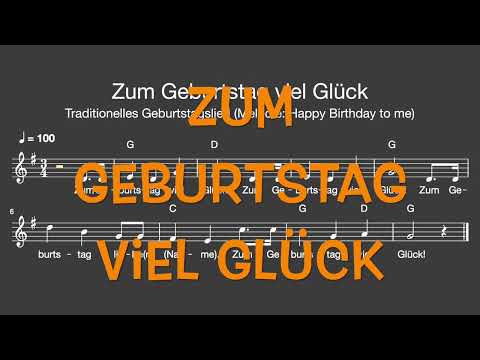 Lied: Zum Geburtstag viel Glück (Geburtstag / Melodie, Akkorde, Noten,Text)