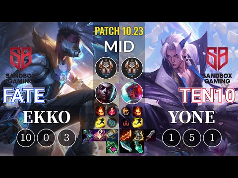 SB FATE Ekko vs SB Ten10 Yone Mid - KR Patch 10.23