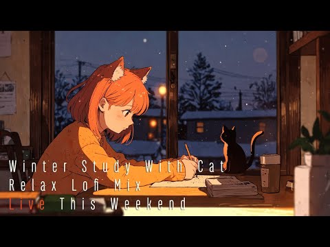 ❄️ Winter Study Evenings Lofi - Live This Weekend | Luna's Snowy Desk | Still Loop