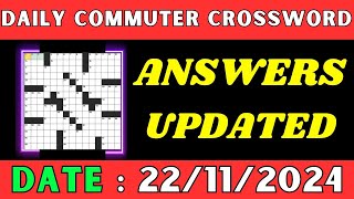 Daily Commuter Crossword Clue Answers for Nov 22 2024 | Solved