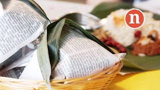 How To Wrap Nasi Lemak in Banana Leaf [Nyonya Cooking]
