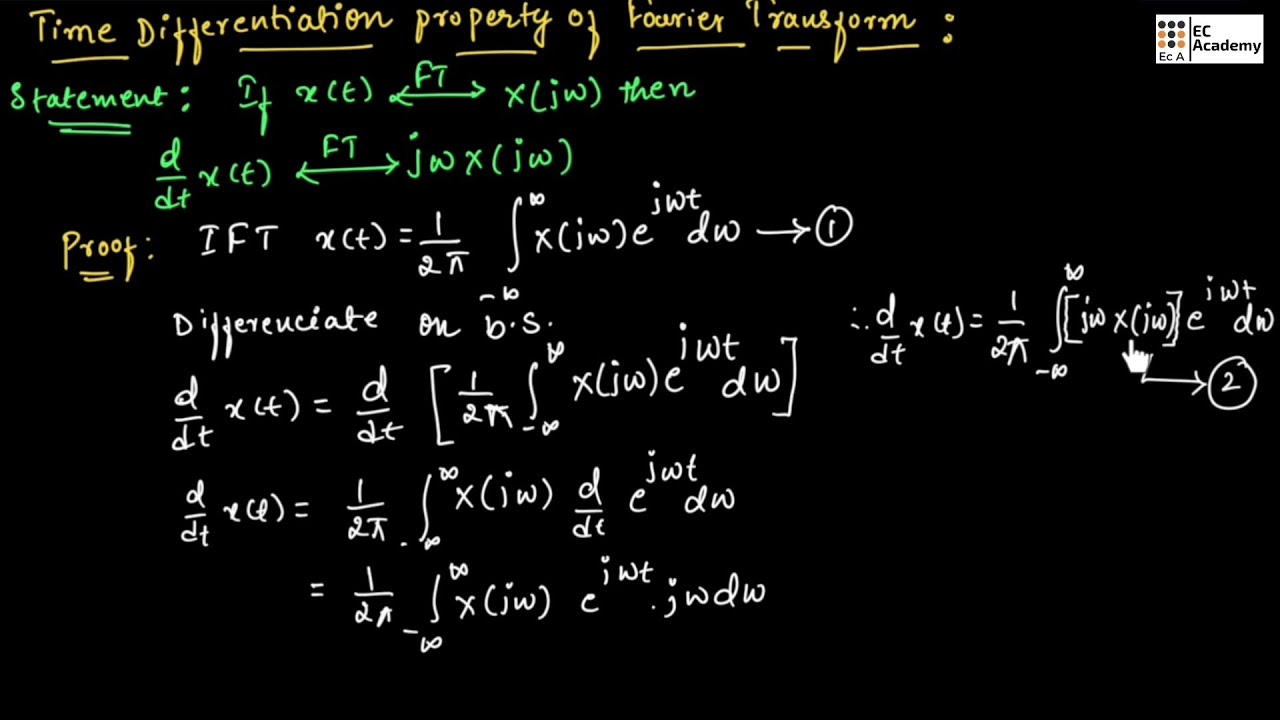 TIME DIFFERENTIATION and FREQUENCY DIFFERENTIATION property of continuous time Fourier transform