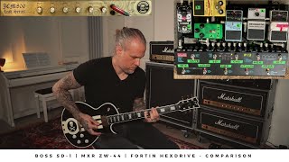 Video thumbnail for BOSS SD-1 vs MXR ZW-44 vs FORTIN HEXDRIVE by Euge Valovirta