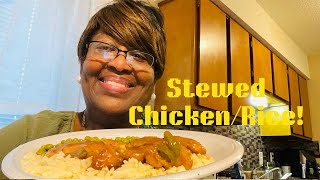 Stewed Chicken over Rice & Sweet Peas! Easy & Delicious!