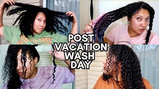 POST VACATION CURLY HAIR WASH DAY *detailed*