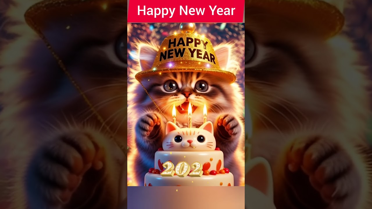 Wishing You a Happy New Year 2026 🎆 | ShahheerCat Family  #shorts #shortvideo #newyear #2026