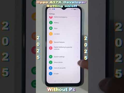 oppo A17k developer option 2025 🔥 oppo A17k developer Setting Enable/Disable 🔥 Without Pc 2025
