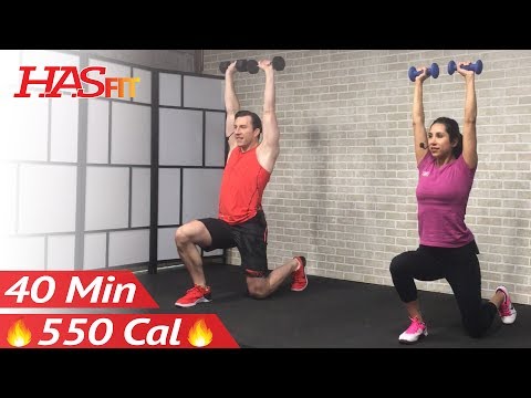 40 Min Tabata HIIT Workout with Weights + Abs: Full Body Dumbbell High Intensity Workout at Home