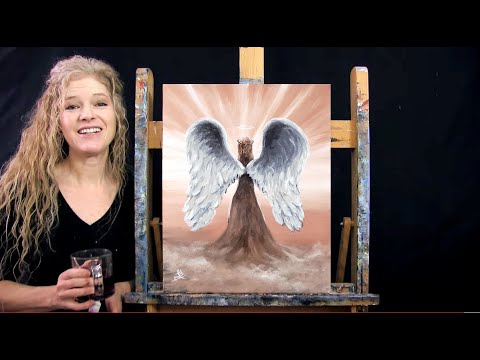Learn How to Paint "ANGEL ABOVE" with Acrylic - Paint and Sip at Home - Figure Step by Step Tutorial