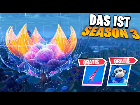 DAS IST DIE NEUE SEASON 3 😍 BÄUME, ALLE BATTLE PASS SKINS, neue Orte | Deutsch