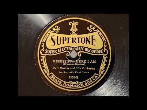 MISSISSIPPI, HERE I AM - CARL FENTON'S ORCHESTRA - vocal by Vernon Dalhart - 1920s Dime Store Dance!