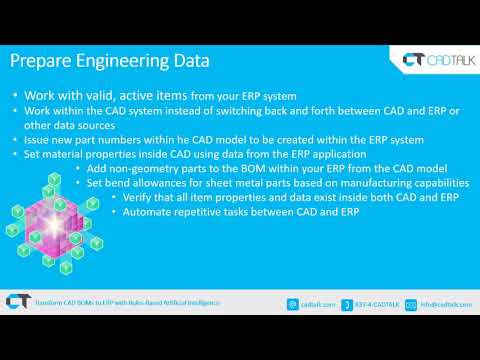 CADTALK CAD/PLM to ERP BOM transformation webinar thumbnail