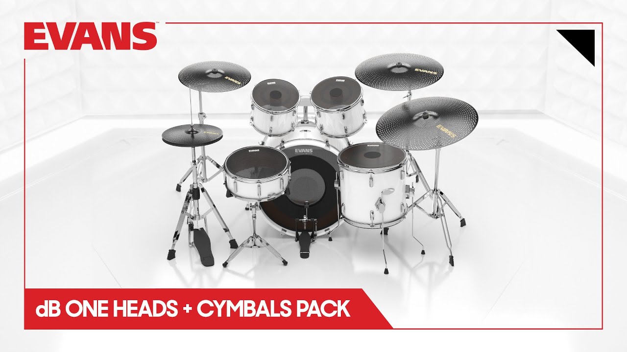 Evans dB ONE Mesh Drumhead - Rock Tom Pack (10", 12", 16") 14" Snare 22" Bass + Cymbals