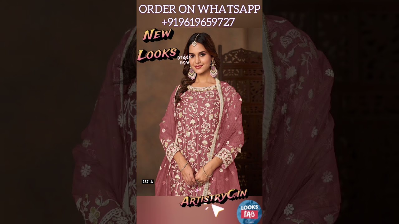 Latest Net Palazzo Suit Design 2025 like Akshara? Shop Party Wear Under 2365! WhatsApp +919619659727