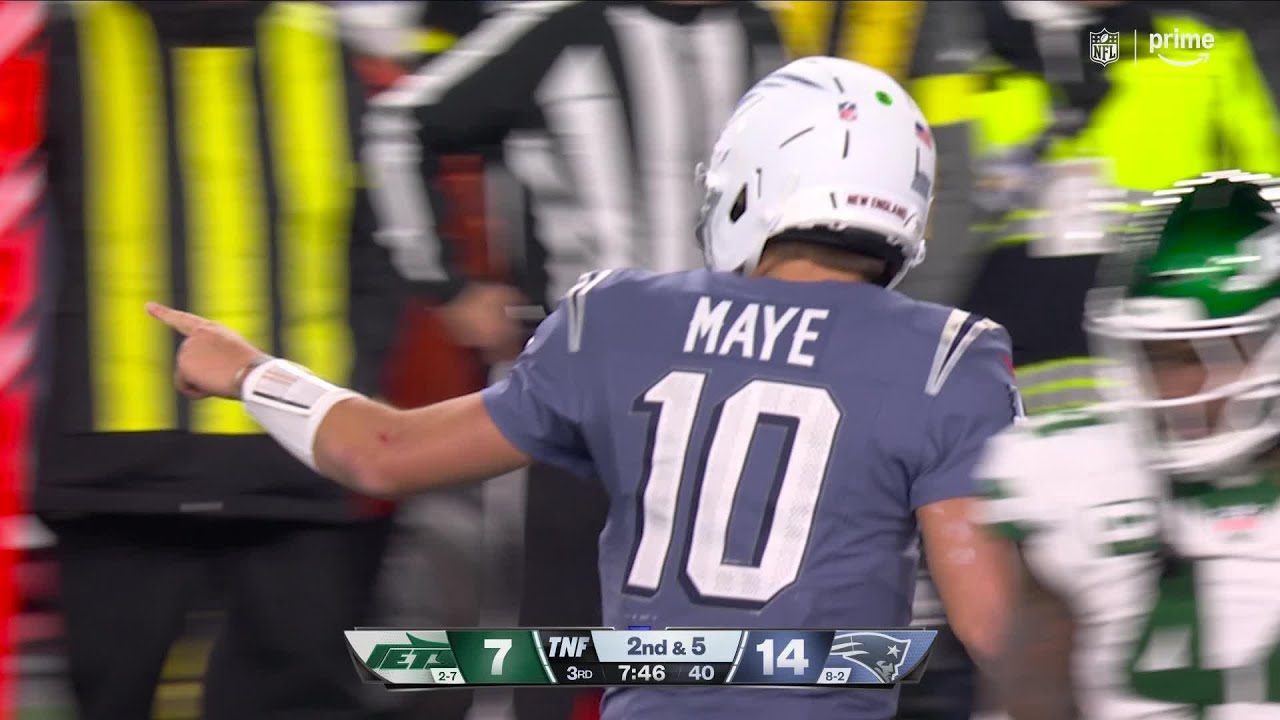 Drake Maye starts cooking on TD drive