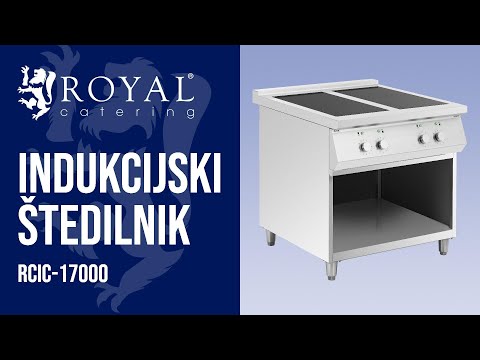 videoposnetek - Indukcijski štedilnik - 17 000 W - 4 kuhalne površine - 260 °C - Prostor za shranjevanje - Royal Catering