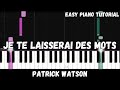 Patrick Watson Je Te Laisserai Des Mots Easy Piano Tutorial
