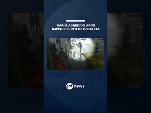 Flagra: gari é agredido a pauladas após impedir furto de bicicleta | #SBTManhã