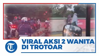 Viral Video Aksi 2 Wanita Jalan Kaki Santai untuk Beri Efek Jera ke Pemotor yang Melintas di Trotoar