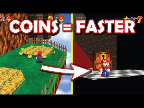 Super Mario 64 but every coin makes you faster