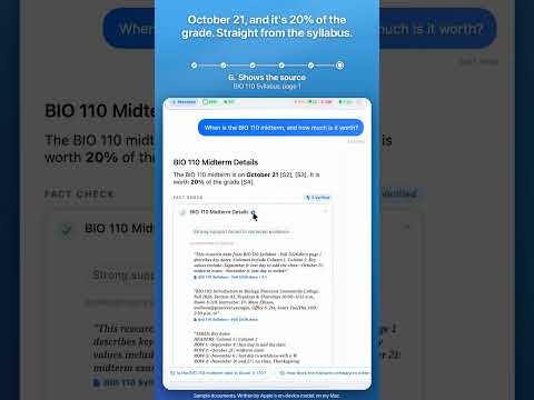Finding a midterm date in a syllabus with Apple Intelligence on Mac