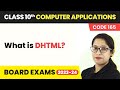 What is DHTML? - Cascading Style Sheets | Class 10 Computer Applications Chapter 5 Code 165  2022-23