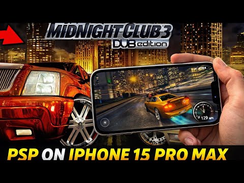 Playing Midnight Club 3: Dub Edition (PSP) on iPhone 15 Pro Max