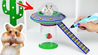 ЛЕТАЮЩАЯ ТАРЕЛКА ДЛЯ ХОМЯКА 🐹 РИСУЮ 3D РУЧКОЙ | МУЛЬТФИЛЬМ С ХОМЯКАМИ
