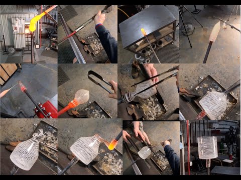 full xwrap - blown glass rock glass with 2 off center wraps