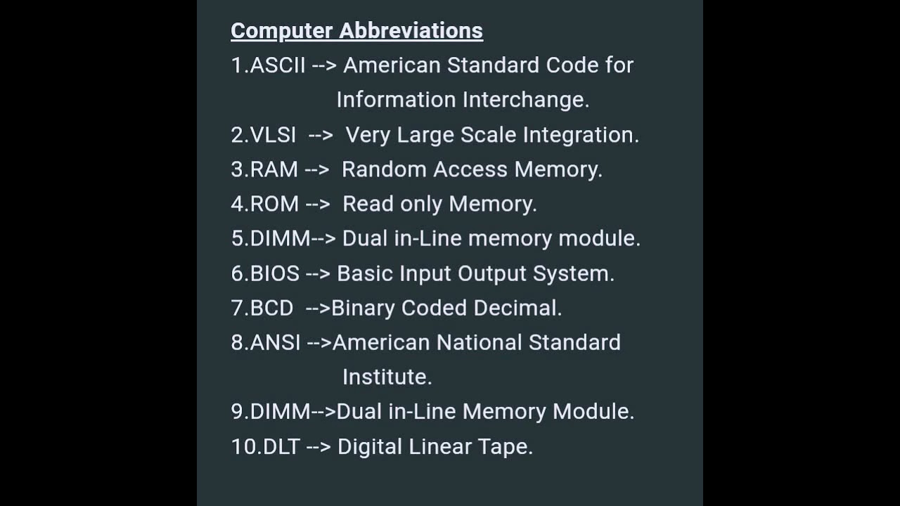 Computer Abbreviations