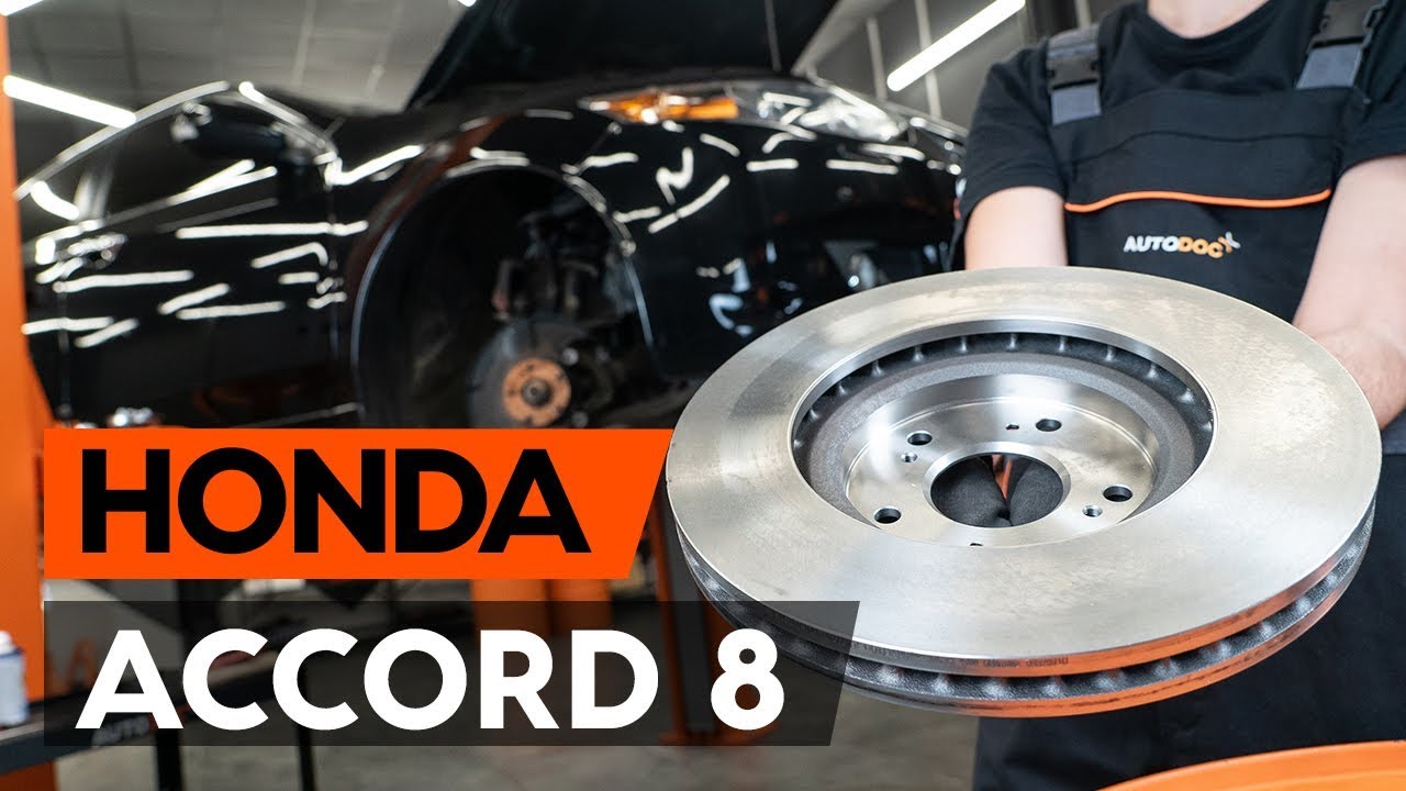 Como mudar discos de travão da parte dianteira em Honda Accord VIII CU - guia de substituição